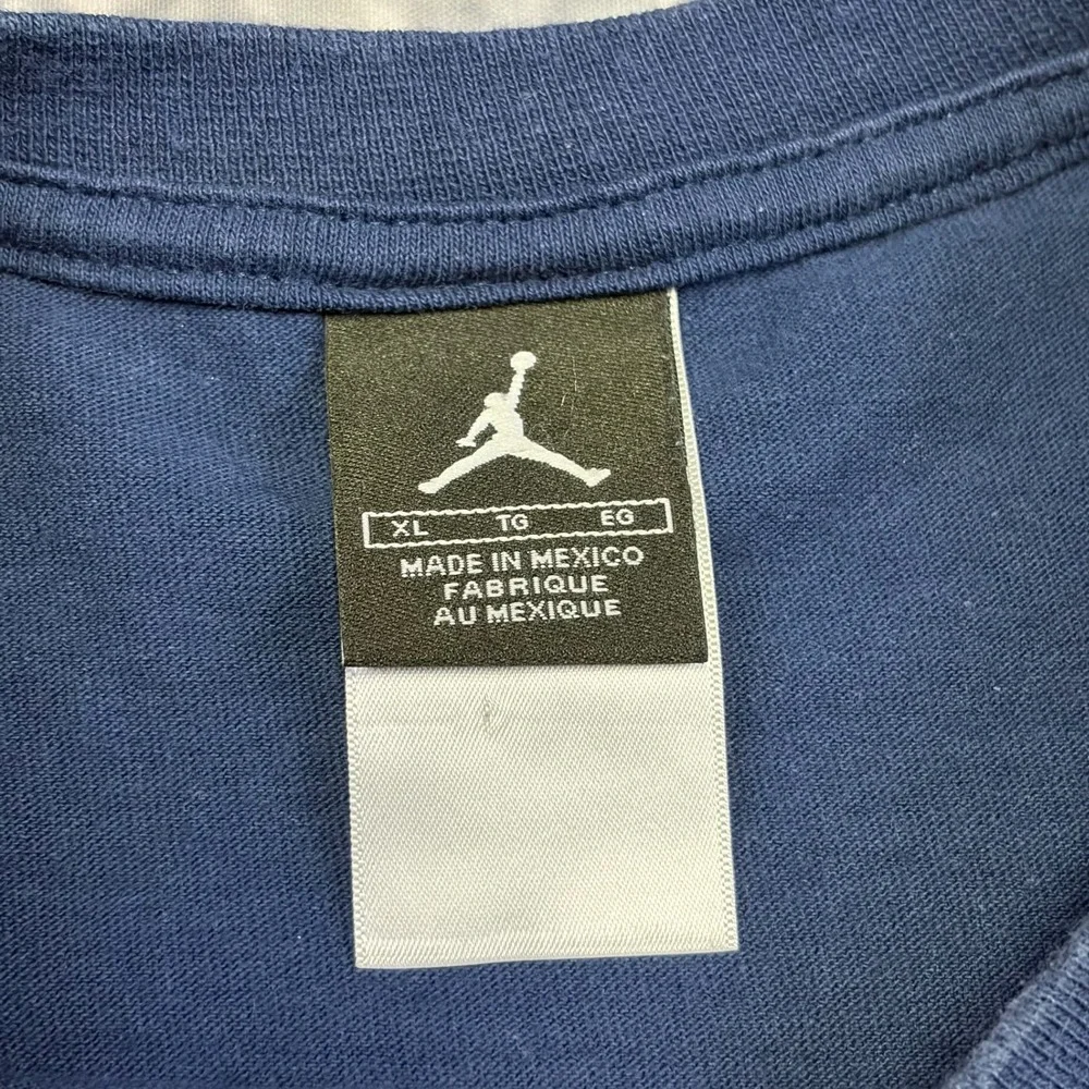 Vintage Air Jordan T Shirt Mens XL Navy Blue Rhinestones Logo 2000s